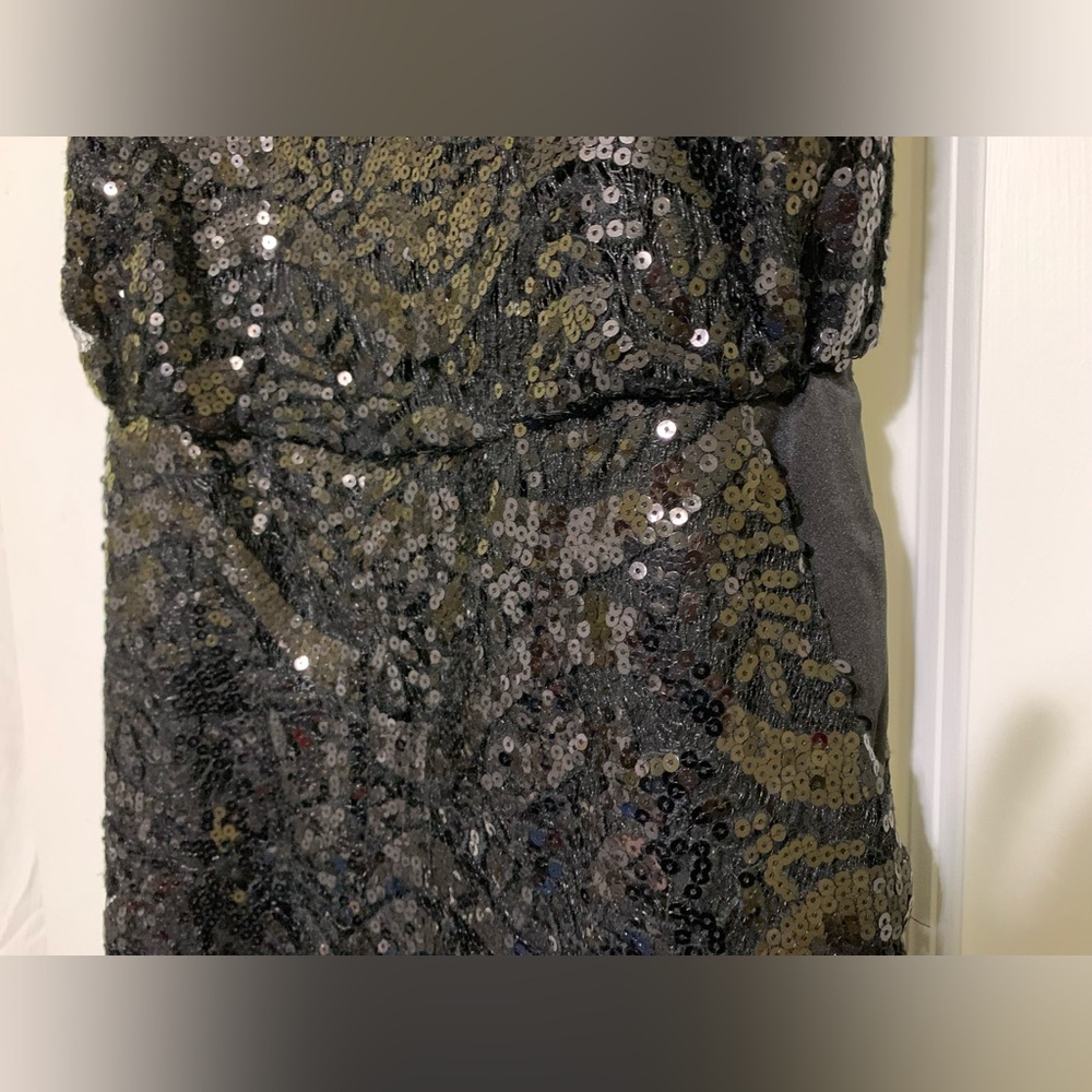 Full Sequin Jumpsuit Sparkly Fabulous CLOSET 8 Black Thin StrapPockets - Picture 4 of 13